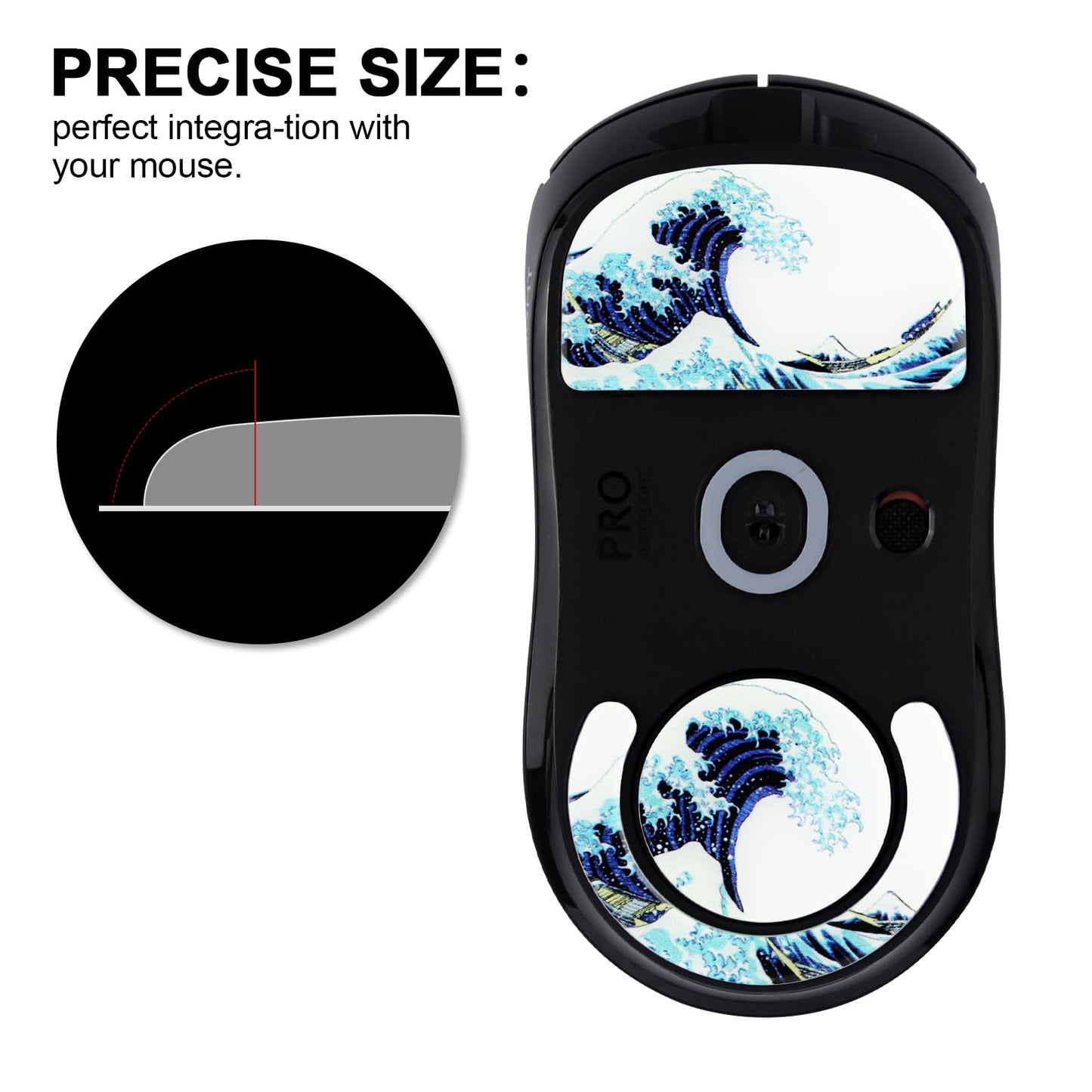 JOMKIZ Glass Mouse Feet Skates - Smooth Upgrade Kit for Logitech G Pro X - Blue