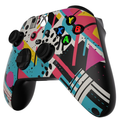 Custom Controllerzz Wireless Controller for Xbox Series X/S & One - Soft Touch Feel, Retro Abstract Design