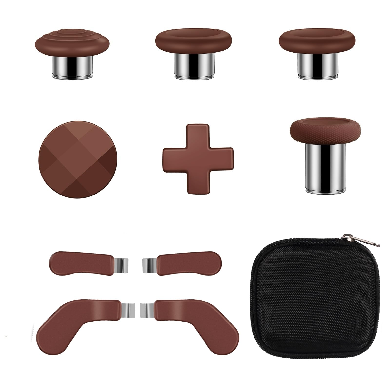 10-in-1 Premium Upgrade Kit for Xbox Elite Series 2 Core: Replacement Thumbsticks  D-Pads  Paddles & Trigger Buttons to Elevate Your Elite Series 2 Controller Gaming Experience (Reddish Brown)