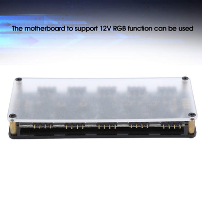 Socobeta 12V 4-Pin RGB LED Splitter Hub, 11-Port RGB Controller for PC Desktop Motherboard