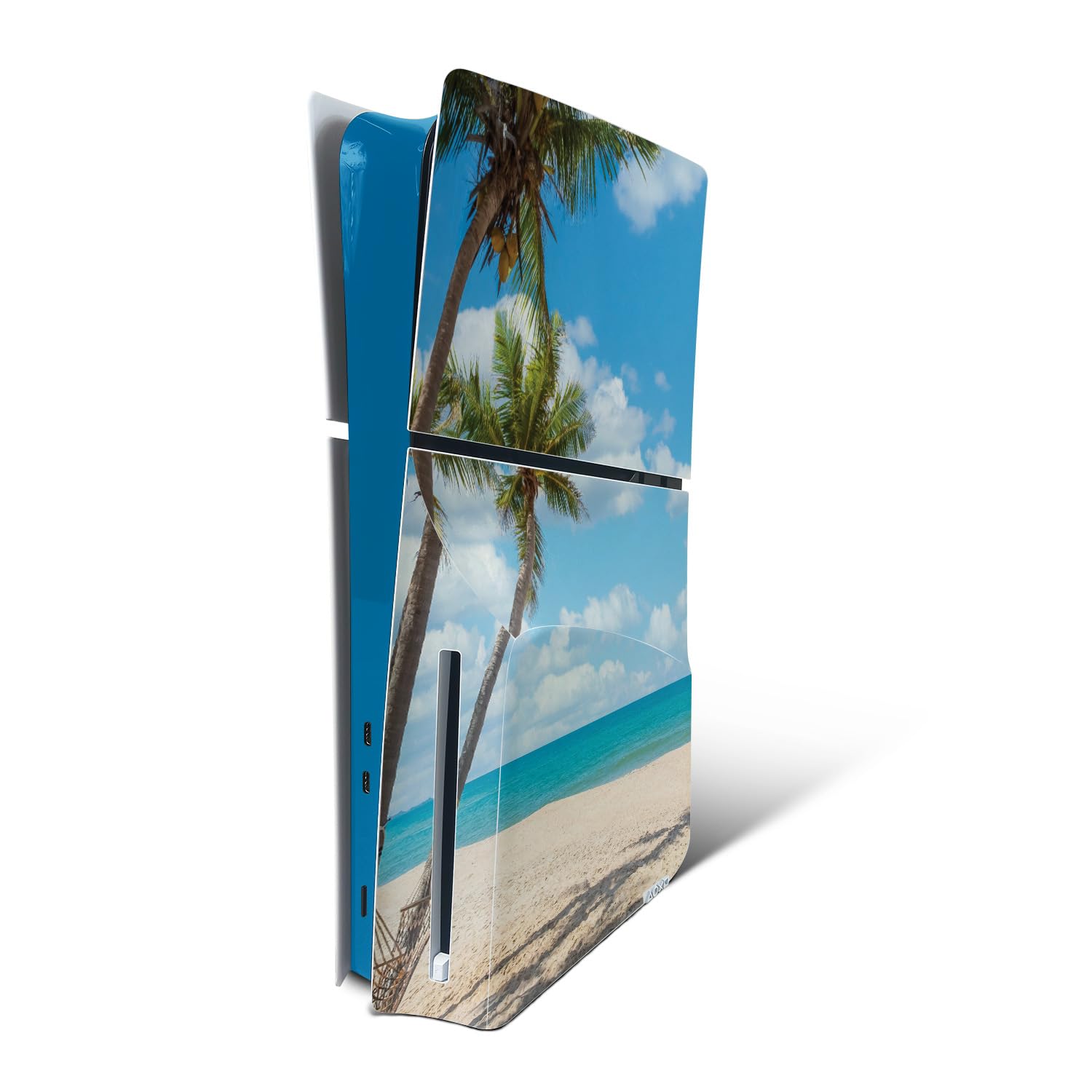 MightySkins Skin Compatible with Playstation 5 Slim Disk Edition Console Only - Palm Beach | Protective  Durable  and Unique Vinyl Decal wrap Cover | Easy to Apply | Made in The USA