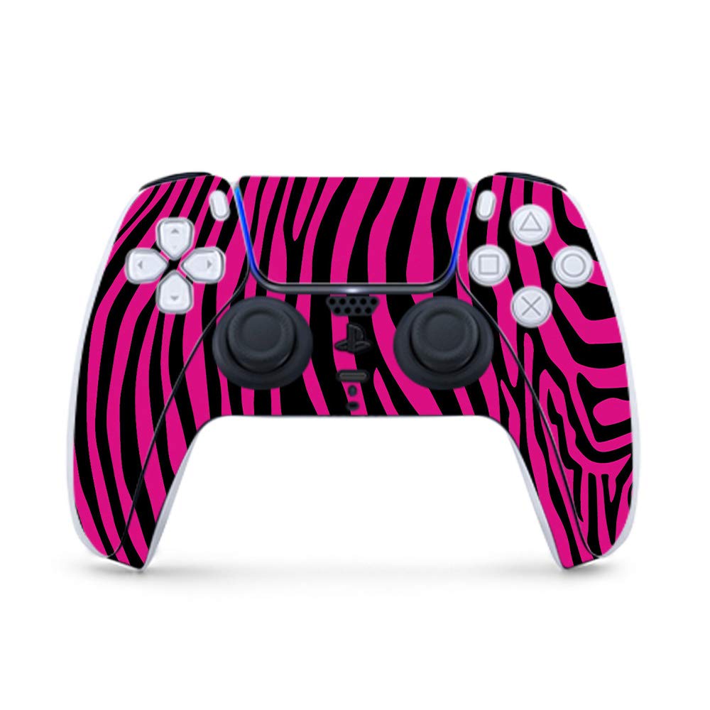 MightySkins Gaming Skin for PS5 / Playstation 5 Controller - Pink Zebra | Protective Viny wrap | Easy to Apply and Change Style | Made in The USA