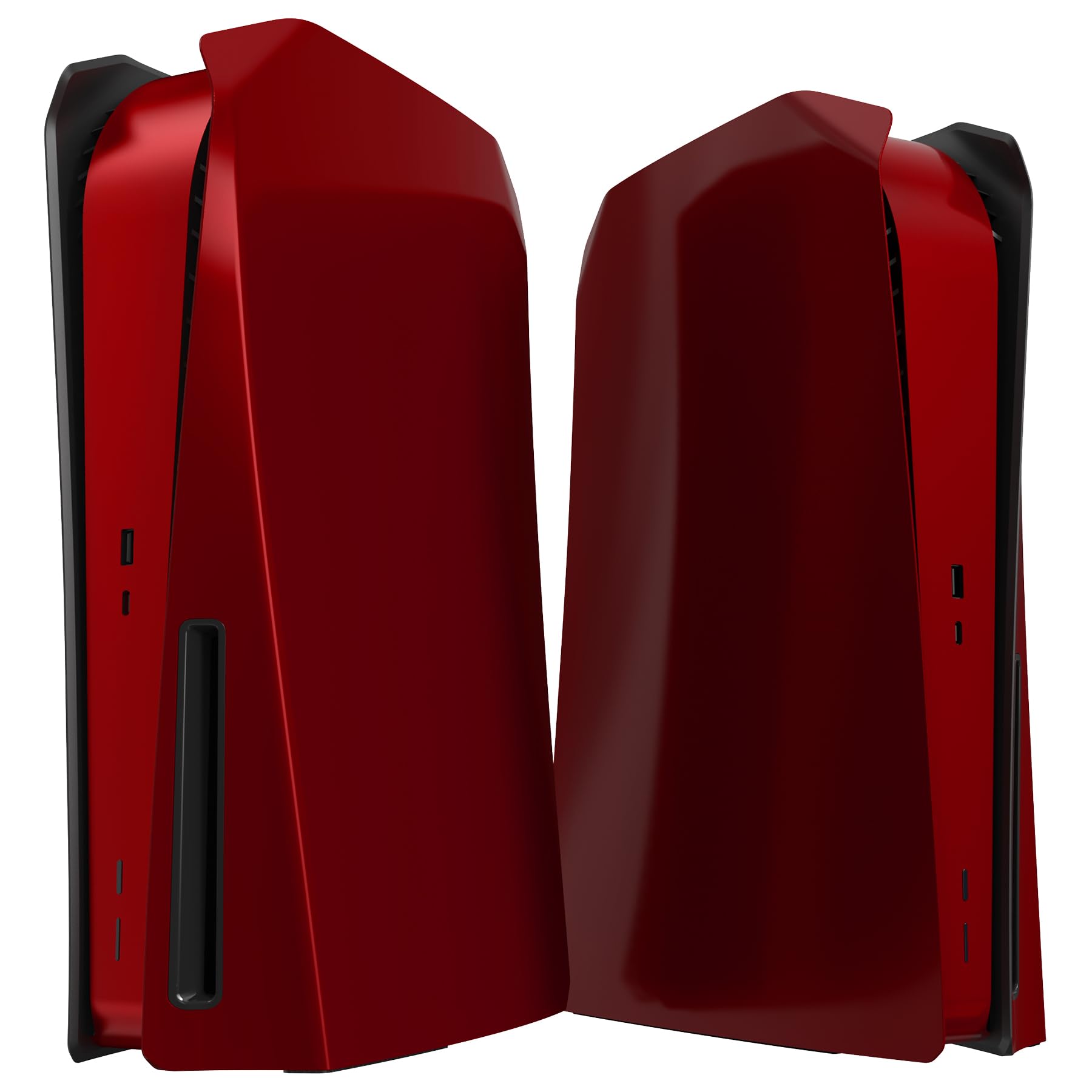eXtremeRate eXcover Replacement Top Bottom Cover Compatible with ps5 Console Disc Edition  Scarlet Red Faceplate Backplate Shell Skin Compatible with ps5 Console Disc Version - Without Console