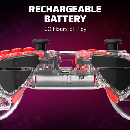 PDP REALMz Wireless Pro Controller for Nintendo Switch, Rechargeable LED, Shadow ARK Chaos, Model 500-246-SDW, Full Motion Controls