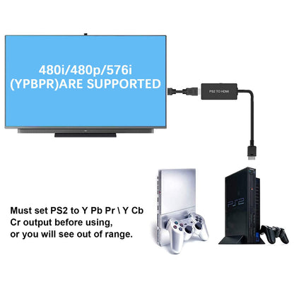 Azduou PS2 to HDMI Converter - Connect PS2/PS3 to HDTV, True Ypbpr HD Signal, Black
