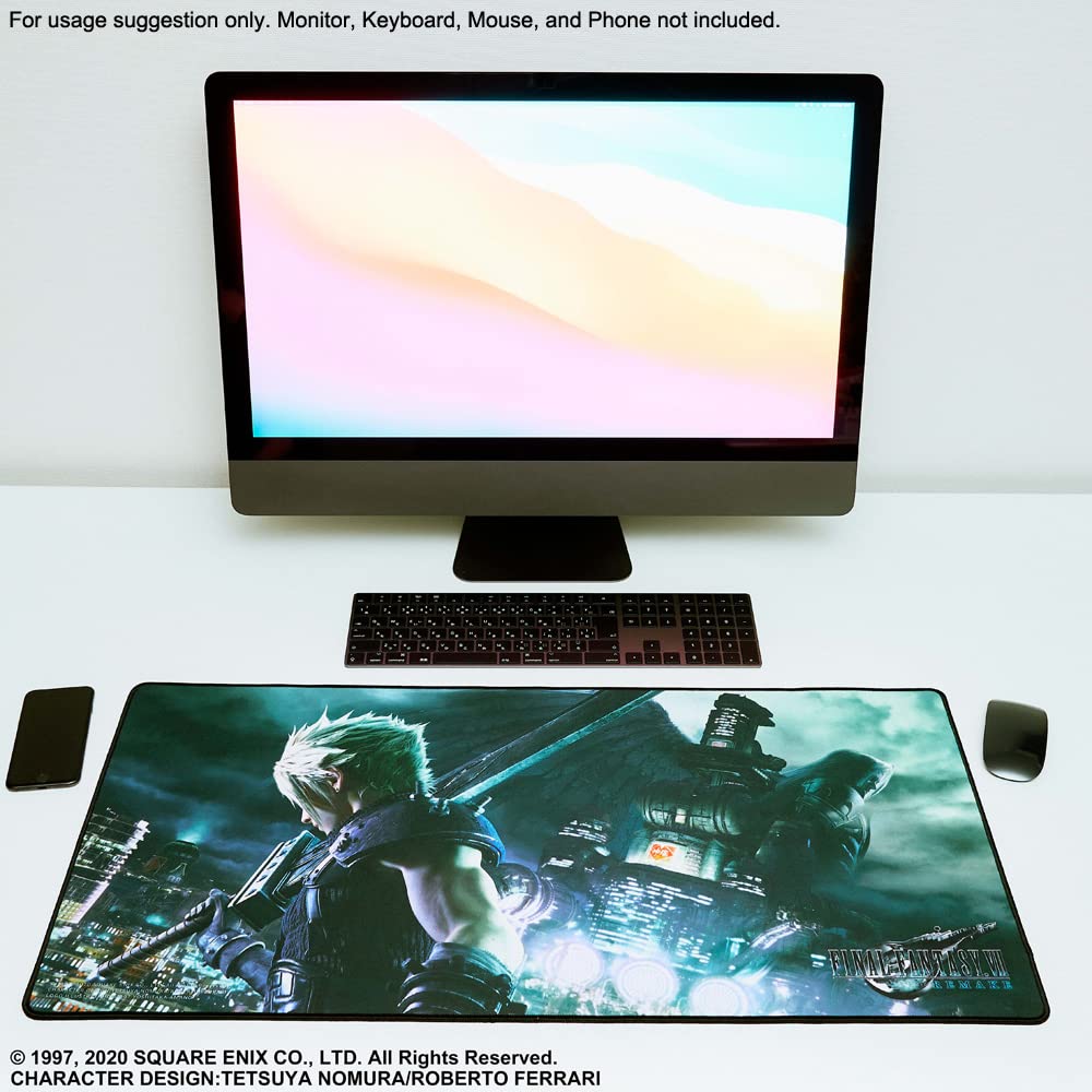 Square Enix Final Fantasy VII Remake Gaming Mouse Pad - 15.8L x 31.5W inches, Multicolor, Model AUG218942