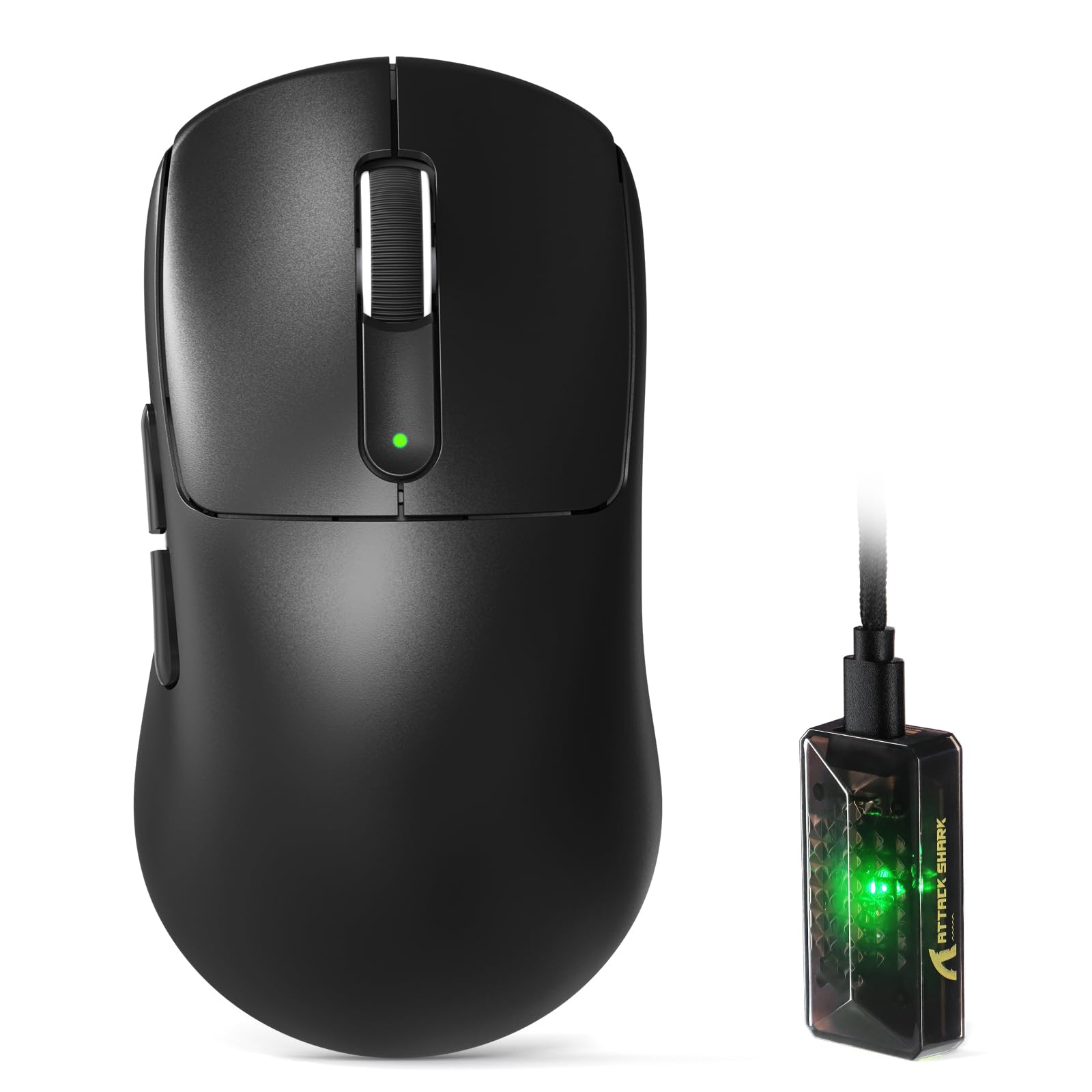 ATTACK SHARK V5 Wireless Gaming Mouse - 42000 DPI, Ultra-Lightweight, Black, Programmable for PC/Mac