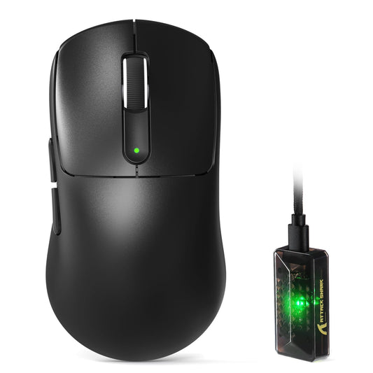 ATTACK SHARK V5 Wireless Gaming Mouse - 42000 DPI, Ultra-Lightweight, Black, Programmable for PC/Mac