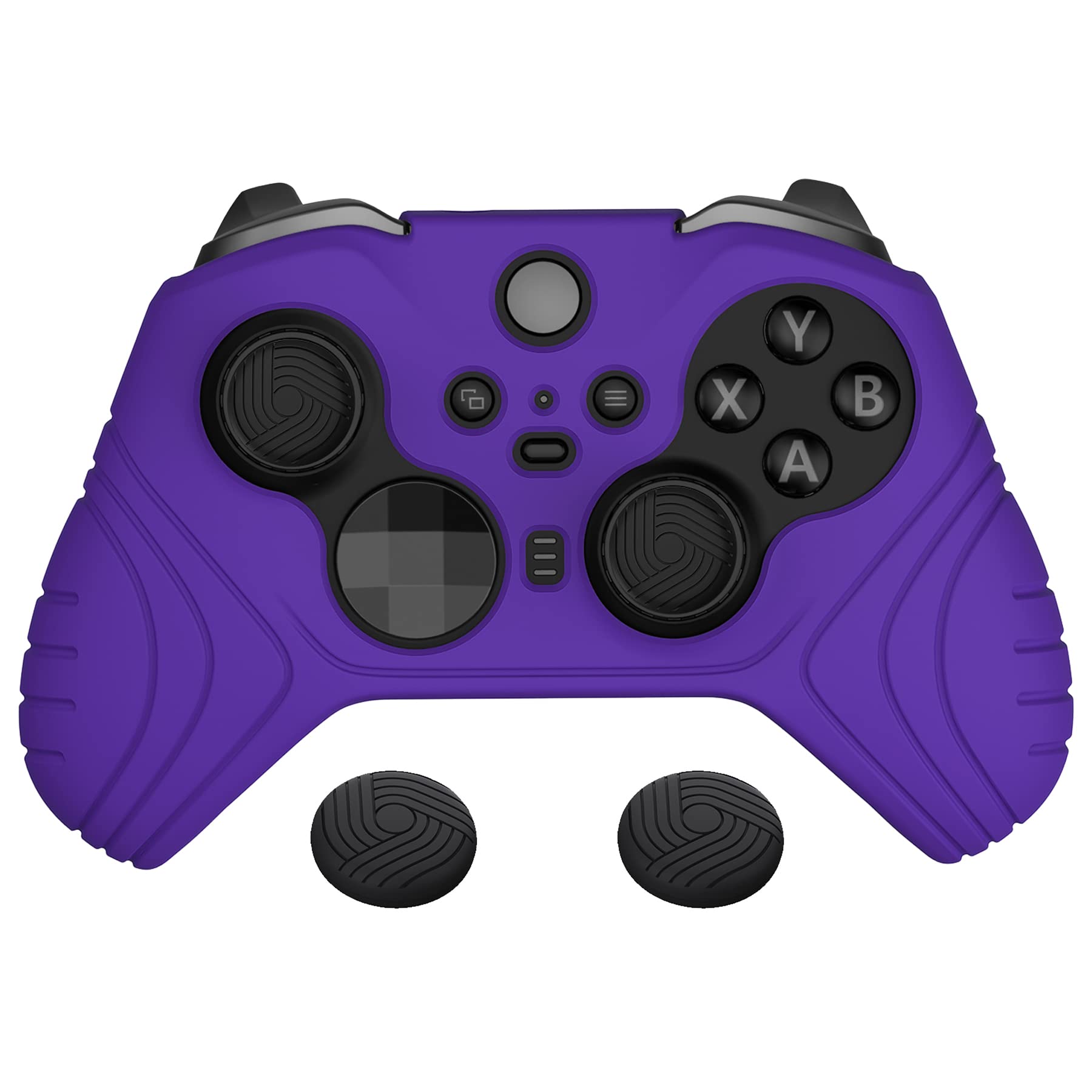 PlayVital Samurai Edition Anti Slip Silicone Case Cover for Xbox Elite Wireless Controller Series 2 Core  Ergonomic Soft Rubber Skin Protector for Xbox Elite Series 2 with Thumb Grip Caps - Purple