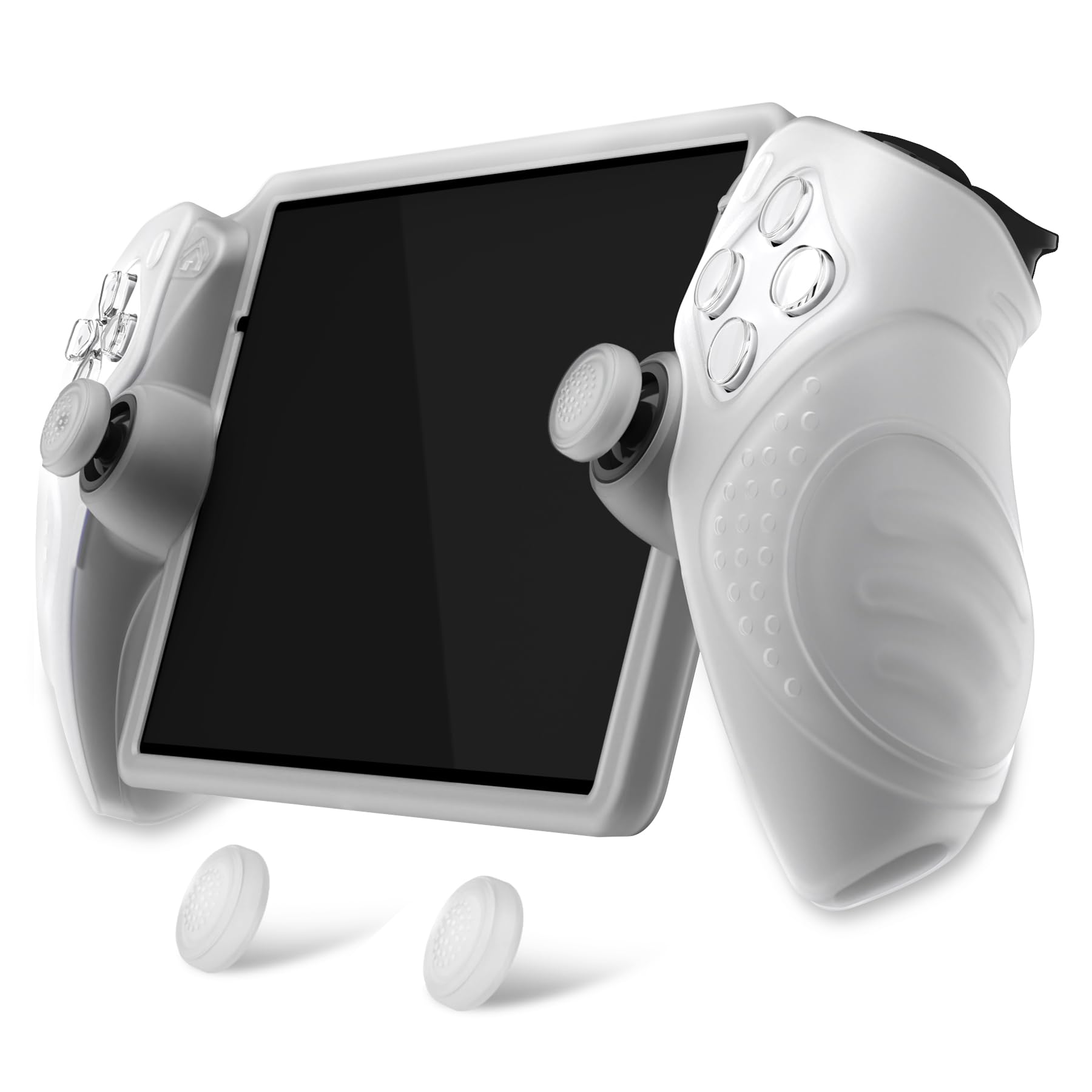 PlayVital Design for PS Portal Cover  Guardian Edition Silicone Protective Case for PS Portal Remote Player with Thumb Grips - Shockproof  Anti-Slip Grip Accessories - Clear White