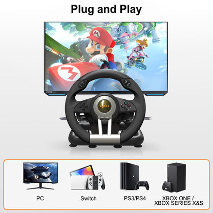 PXN Racing Wheel, PXN-V3II 180° Steering Wheel with Pedal, Universal USB, Compatible with PC, PS4, Xbox - Black
