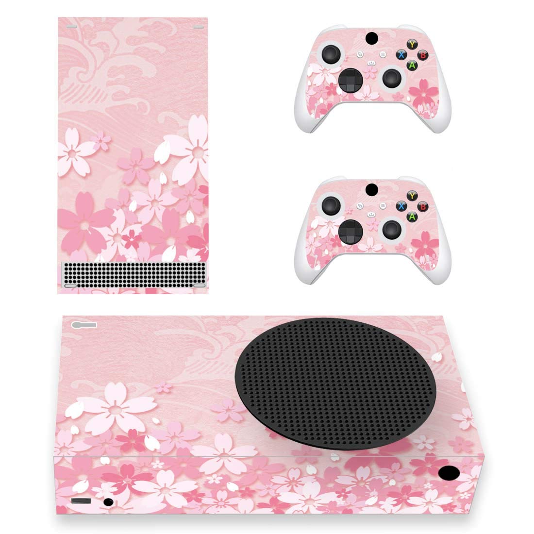 PlayVital Cherry Blossoms Petals Custom Vinyl Skins for Xbox Core Wireless Controller  Wrap Decal Cover Stickers for Xbox Series S Console Controller