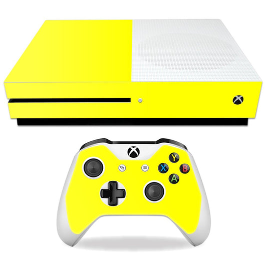 MIGHTY SKINS Xbox One S Skin - Solid Yellow Vinyl Decal Wrap, Easy Apply/Remove, 11.6x8.9x2.5 inches, Durable Protection