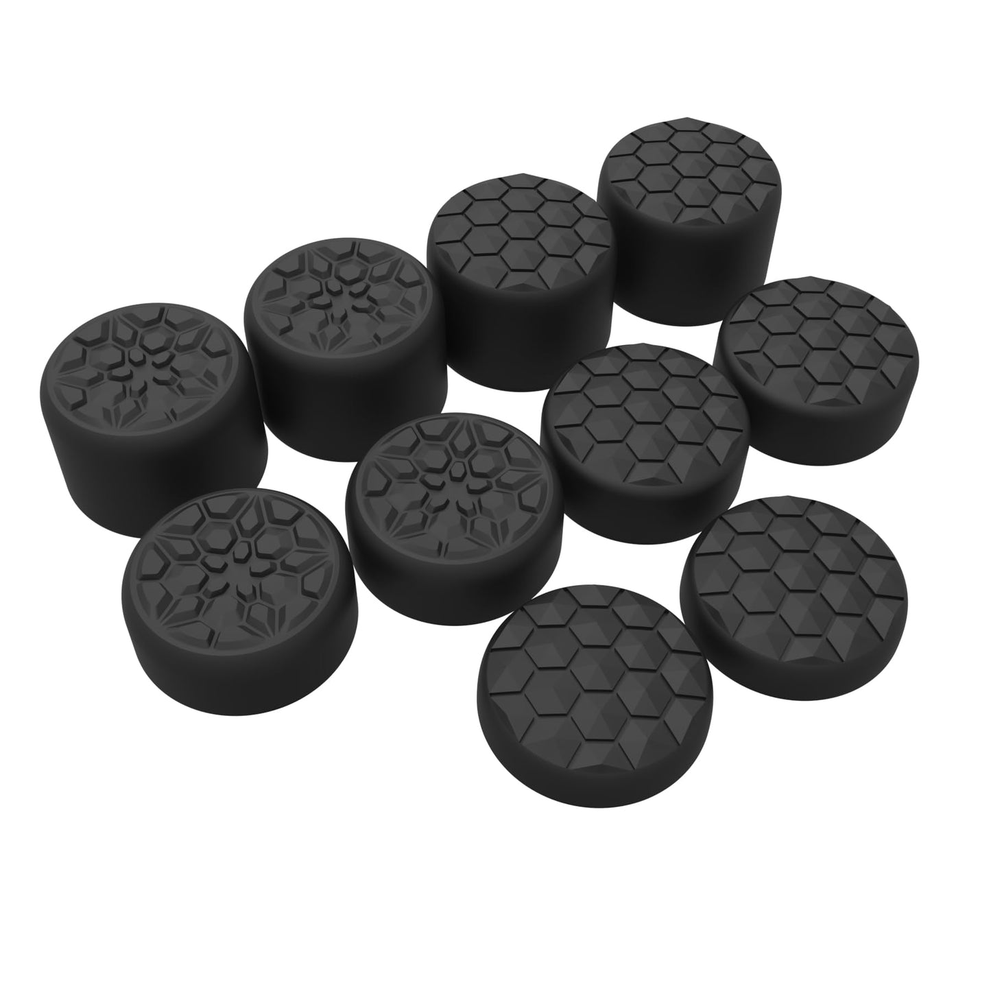PlayVital Quantum Pro Ergonomic Thumbstick Grips for Nintendo Switch 2  Joystick Caps Thumb Grip for Joycon 2 - with 3 Height Convex and Concave - Diamond Grain & Crack Bomb Design - Black