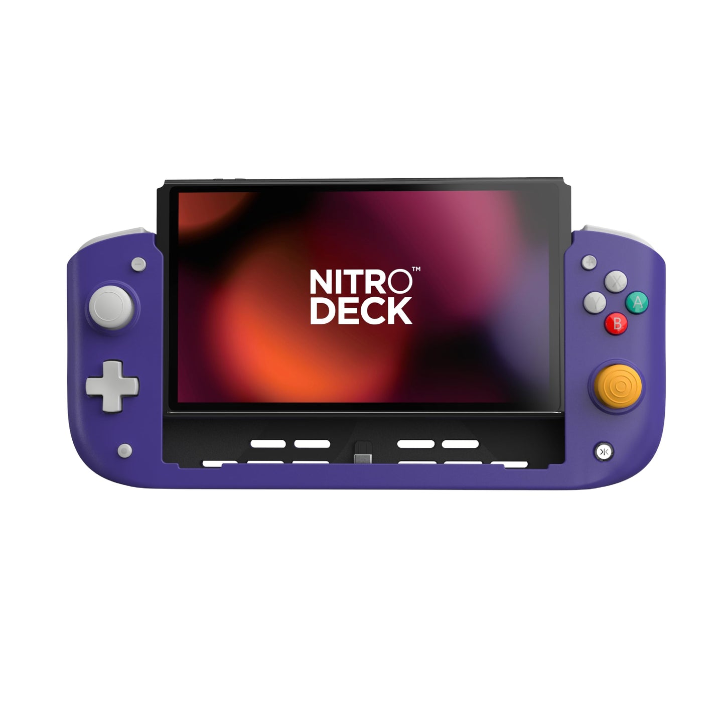 CRKD Nitro Deck - Professional Handheld Deck for Nintendo Switch & OLED - Zero Stick Drift - Retro Purple - Model 25-ND-RPU