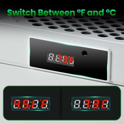 DEPGI Cooling Fan for Xbox Series S - Automatic Speed Adjustment, LED Display, Low Noise, RGB LED, White