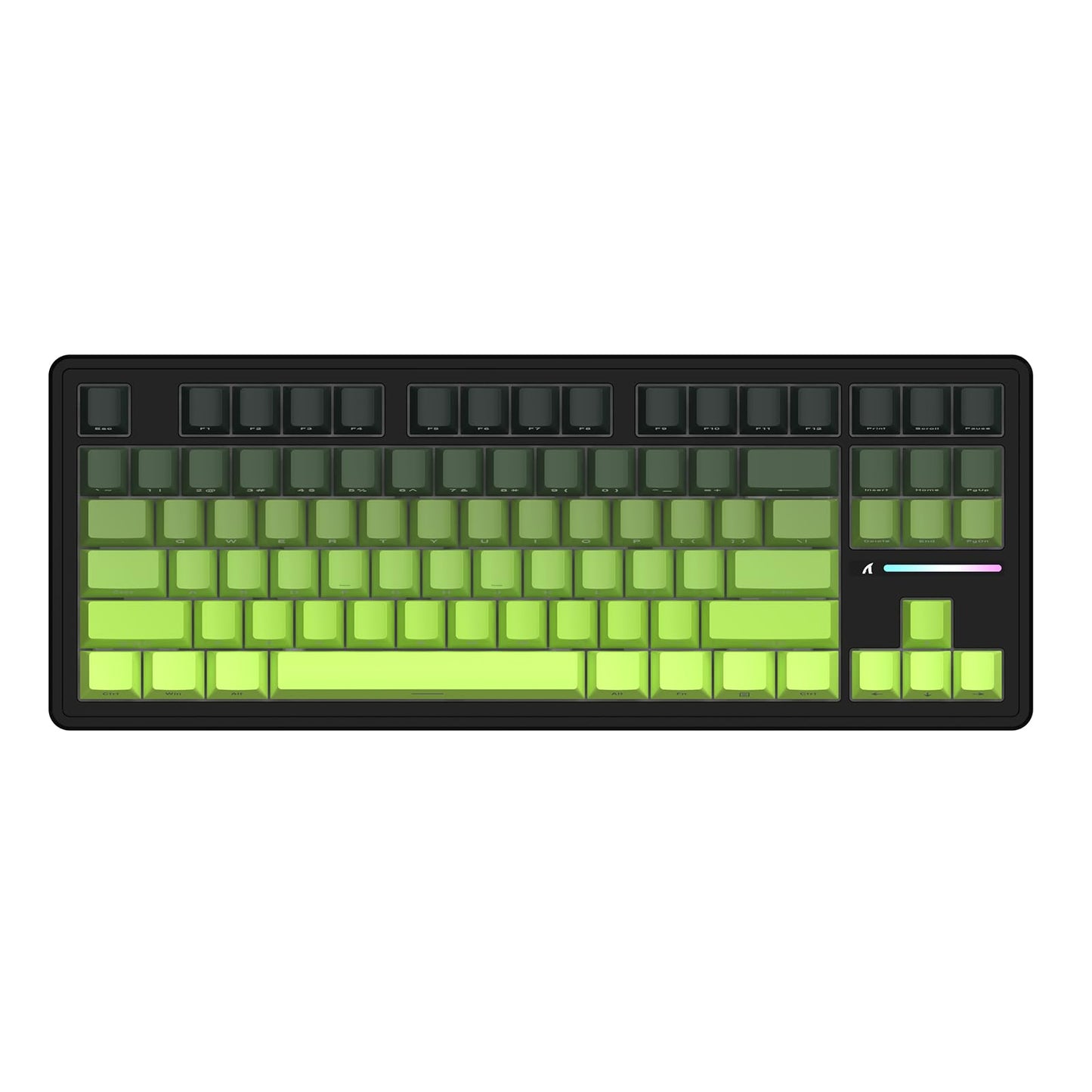 ATTACK SHARK M87 PRO Wireless Mechanical Gaming Keyboard Hot Swappable Gasket RGB Custom Keyboard Linear Switch&Side Printed PBT Keycaps BT5.0/2.4Ghz/Type-C 5000mAh Battery for Win Mac(Matcha)