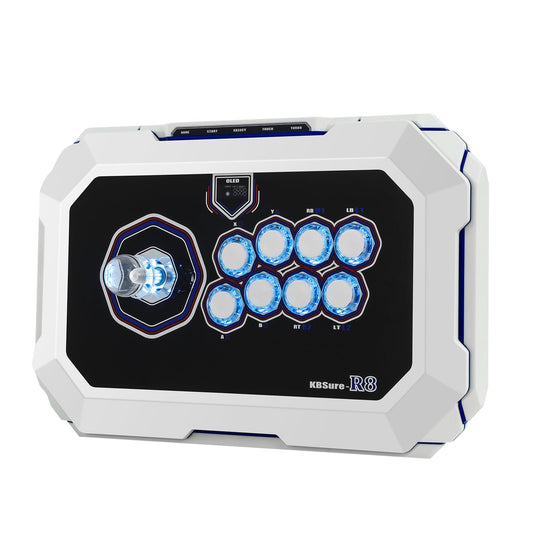 KBSure Arcade Joystick - White Blue Color, Ergonomic Design for Ultimate Gaming Experience