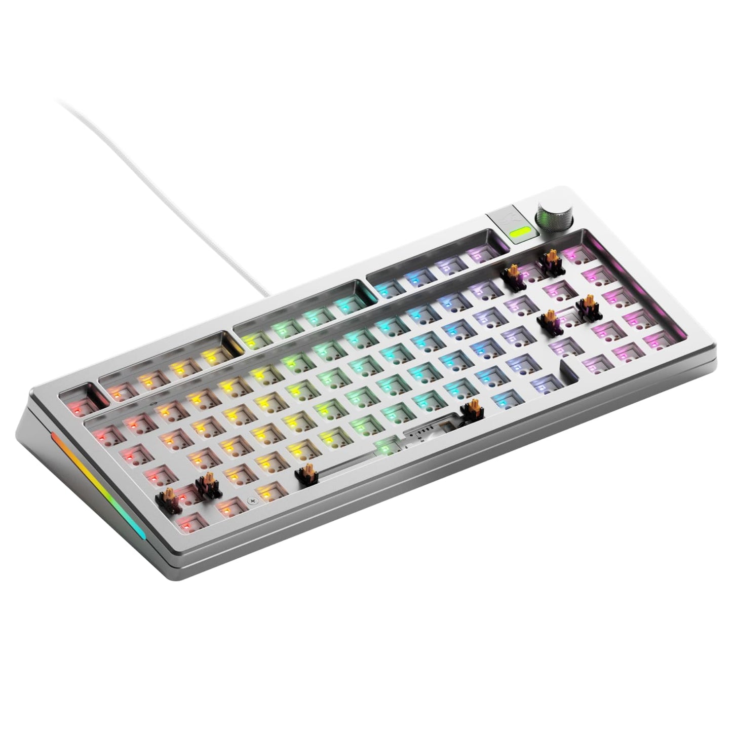 Glorious Gaming - GMMK 3 PRO Barebones Custom Keyboard Kit w/Knob  Custom Modular Aluminum Body & Gasket System  Hotswappable 75% Keyboard  Sound Dampening Foam  Aluminum Switch Plate(Silver)