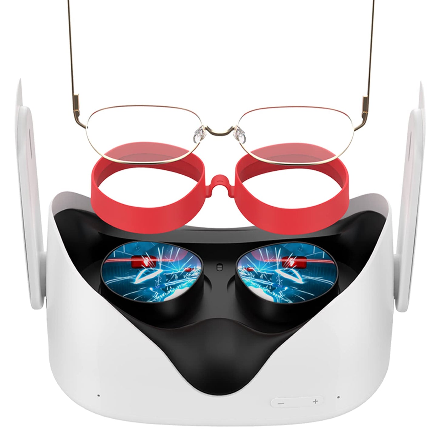 SUPERUS Lens Protector Compatible with Oculus/Meta Quest 2  Glasses Spacer - Anti-Scratch VR Accessories to Prevent Your Glasses from Scratching VR Lenses (Red)