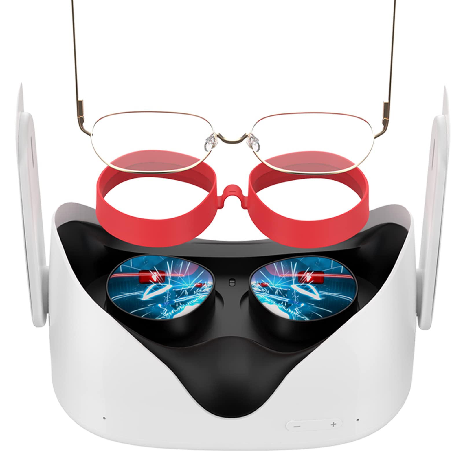 SUPERUS Lens Protector Compatible with Oculus/Meta Quest 2  Glasses Spacer - Anti-Scratch VR Accessories to Prevent Your Glasses from Scratching VR Lenses (Red)