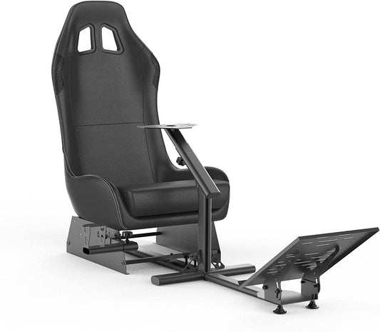 cirearoa Racing Wheel Stand with seat Gaming Chair Driving Cockpit for All Logitech G923 | G29 | G920 | Thrustmaster | Fanatec Wheels | Xbox One  PS4  PC Platforms (Black/Black)