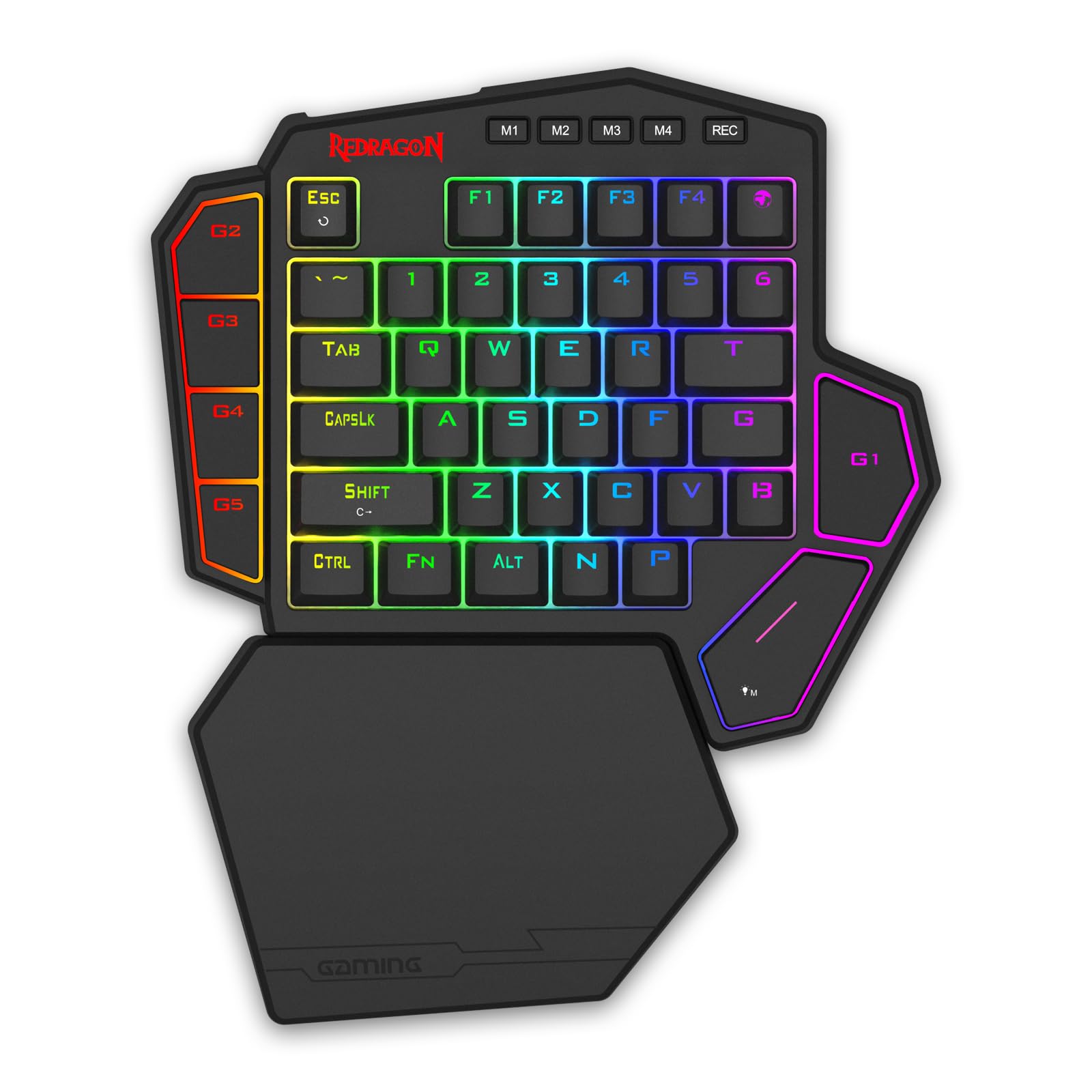 Redragon K585 HE Rapid Trigger Gaming Keyboard  8K Wired One-Handed Mechanical Keyboard w/Next-Gen UltraMag 100% POM Silky Magnetic Switch  Dual-Module Floating Structure Design  Detachable Wrist Rest