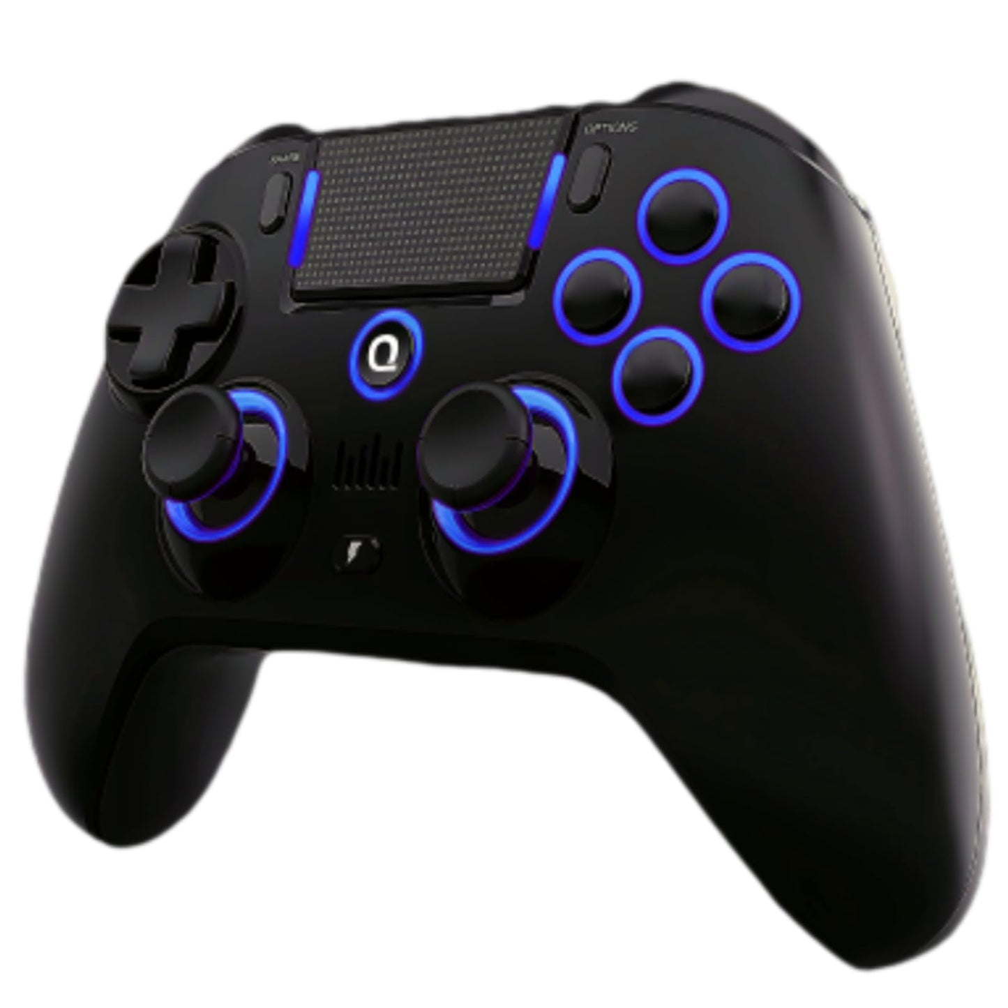 QRD N5 Wireless Controller for PS4 Pro Slim PS3 PS2 Steam Deck PC Windows Mac iOS Android TV Box  Halleffect Gamepad Joystick with 3.5mm Audio Port+Speaker+Mic  Macro N1+N2  Turbo Speed Up  N5-AB04