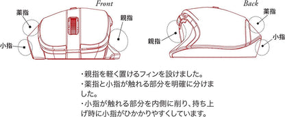 Nakabayashi Digio2 Z8344 Wired Mouse, 5 Buttons, Medium Size, Black with Blue LED