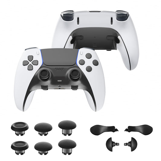 CHARM FOCUS Replacement Kit Thumbsticks & Back Paddles for PS5 Edge Controller  Analog Thumb Sticks Caps Interchangeable for PS5 Dual Sense Edge Stick Module  6 Joysticks  4 Back Buttons  Black
