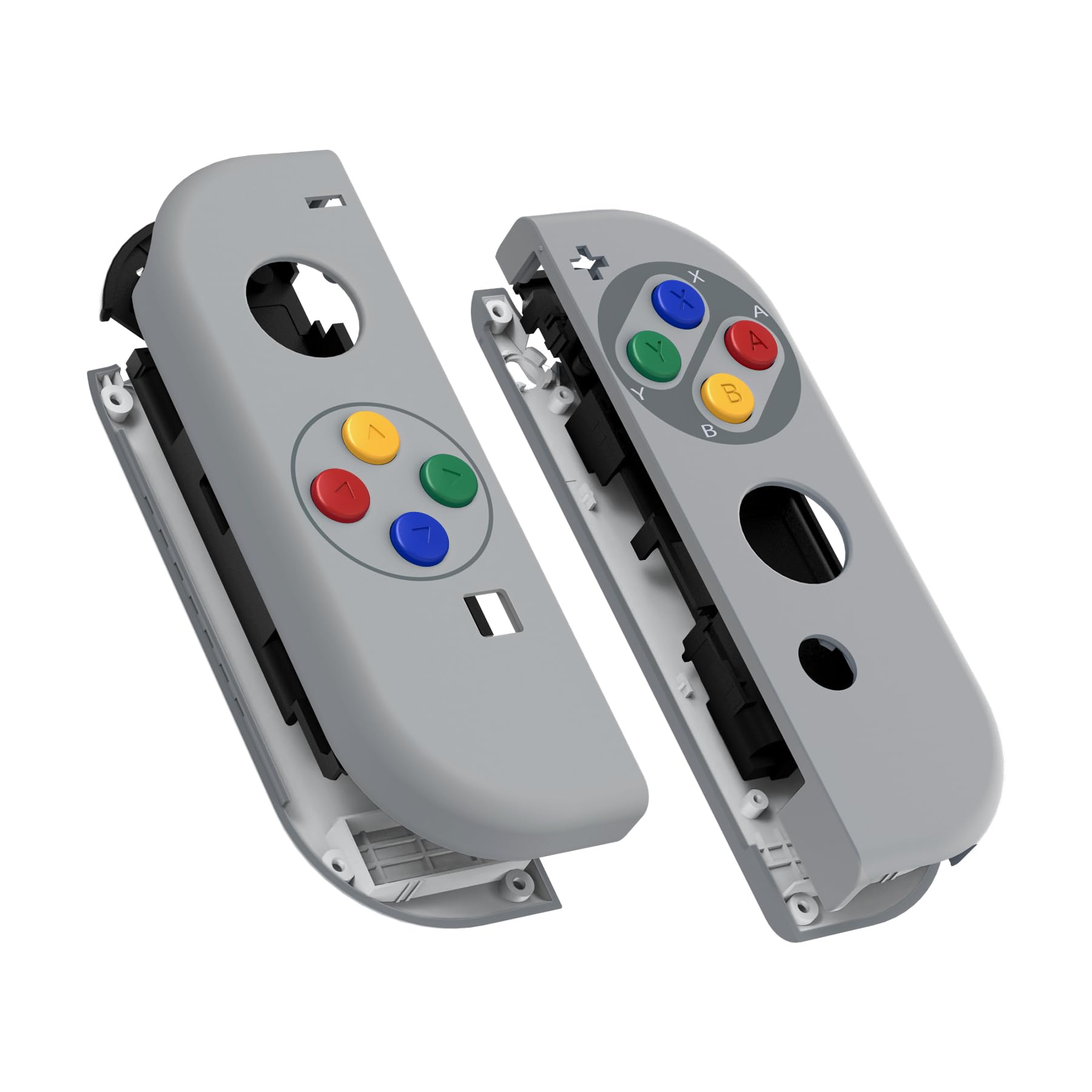 eXtremeRate DIY Replacement Shell Buttons for Nintendo Switch & Switch OLED, SFC SNES Classic EU Style Soft Touch Housing Case w