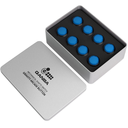 Qanba Gravity KS Mechanical Shafts Silent Pushbutton 30mm Snap-in (Boxed (Clear Black Blue D07(8 pcs)