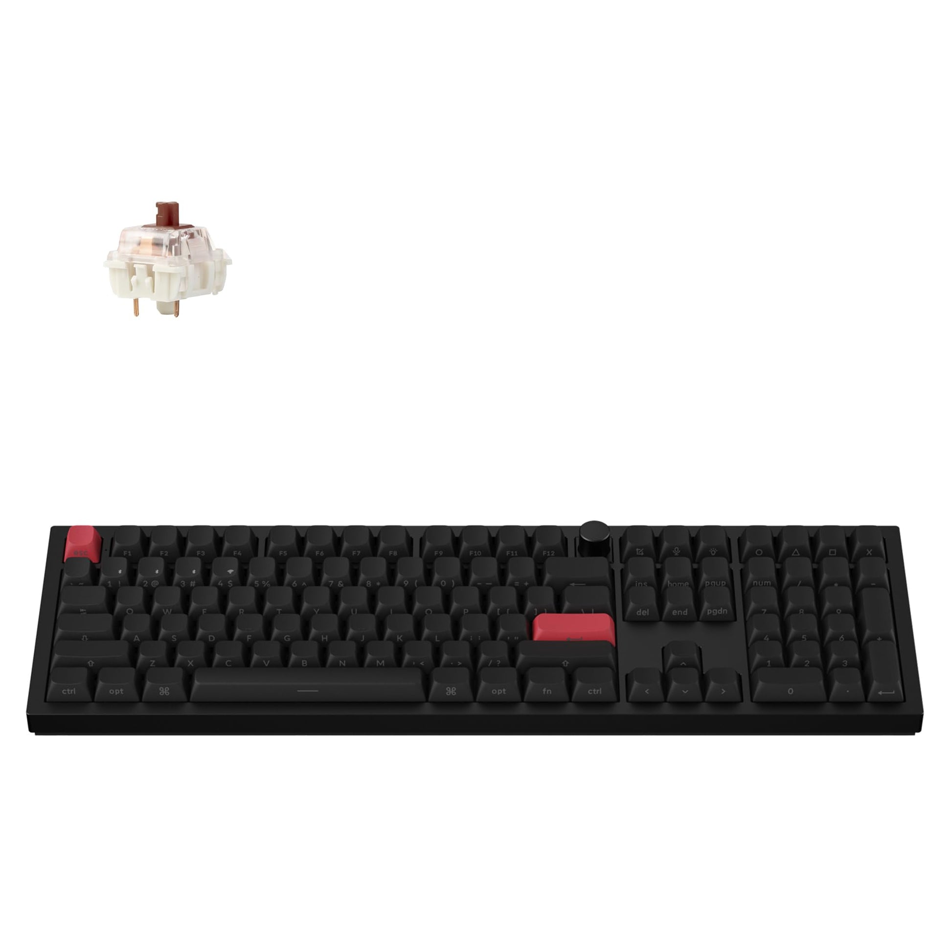 Keychron Q6 Max QMK/LAUNCHER Wireless Bluetooth/2.4 GHz/USB-C Wired Custom Mechanical Keyboard  Full Size Programmable Knob RGB Backlit Hot-Swappable Gateron Brown Switch for Mac Windows Linux - Black