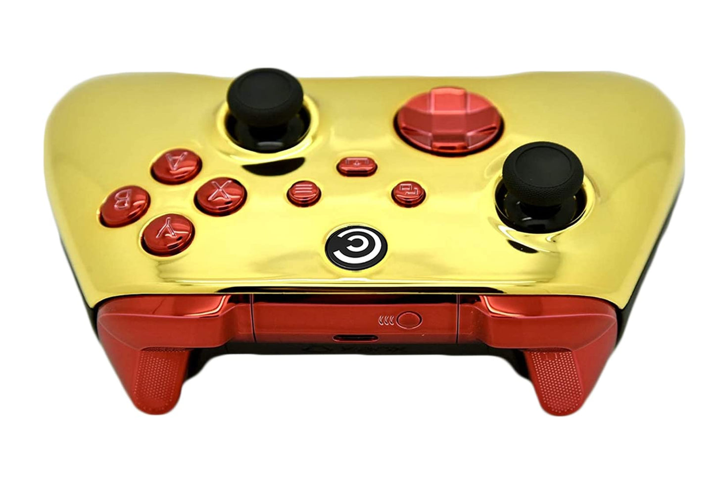 Custom Controllerzz Wireless Controller for PC & Xbox Series X/S - Gold Chrome & Red Chrome Inserts