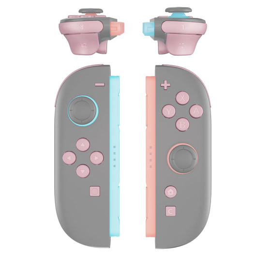 eXtremeRate DIY Replacement Full Set Buttons for Joycon 2  Custom ABXY Direction Keys Dpad + - C Home Capture Release L R ZR ZL Trigger Buttons for Nintendo Switch 2 Controller - Cherry Blossoms Pink