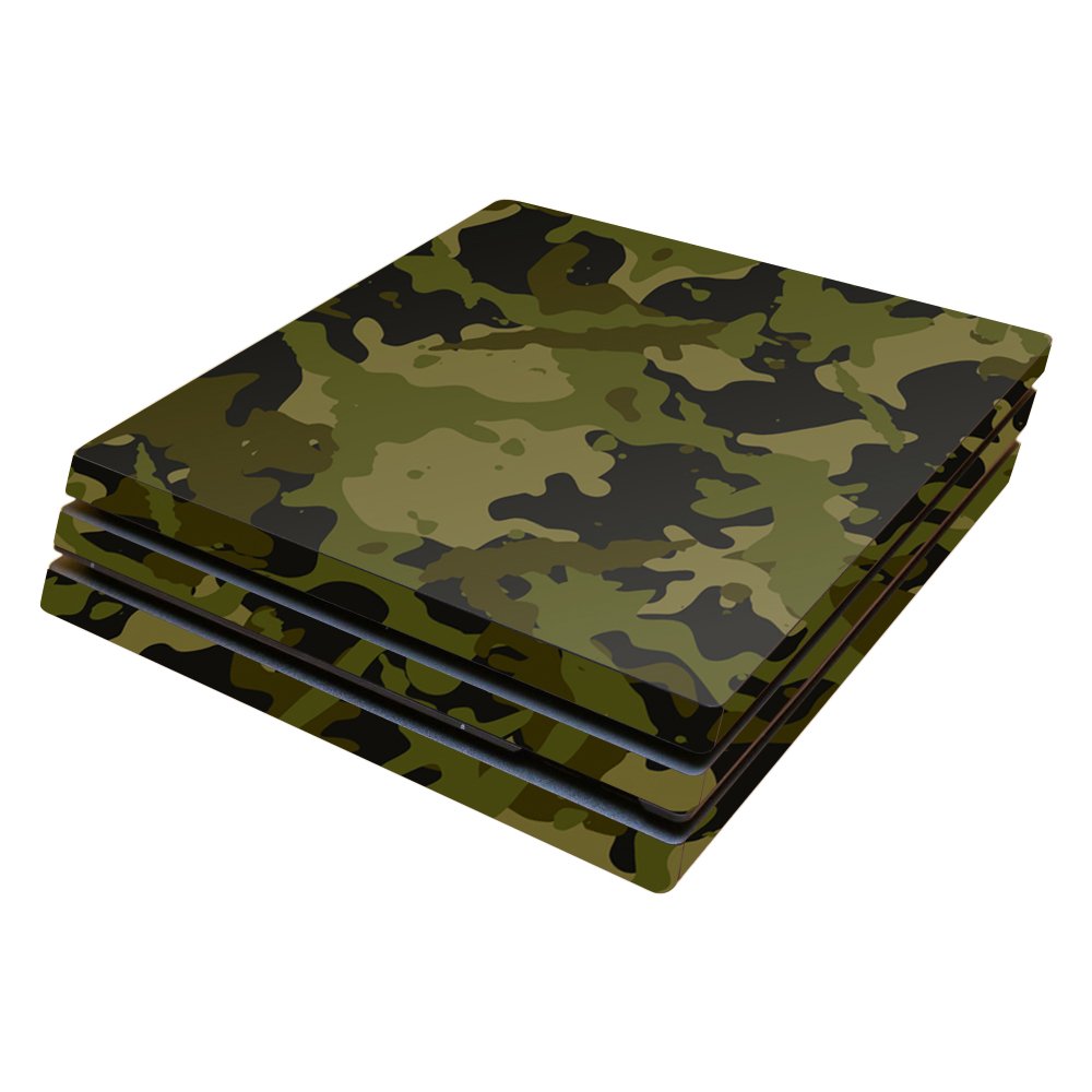 MightySkins Skin Compatible with Sony PS4 Pro Console - Green Camouflage | Protective, Durable, and Unique Vinyl Decal wrap Cove