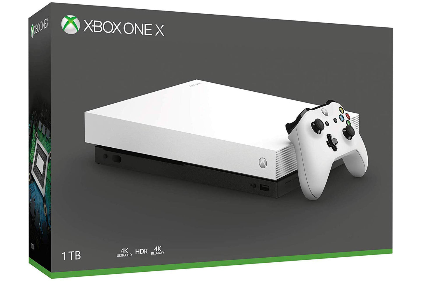 Microsoft Xbox One X 1TB Solid State Drive Limited Edition White Gaming Console with Wirless Controller - Native 4K - HDR - Enhanced by Scorpio CPU and Fast SSD (Renewed)