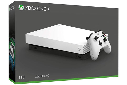 Microsoft Xbox One X 1TB Solid State Drive Limited Edition White Gaming Console with Wirless Controller - Native 4K - HDR - Enhanced by Scorpio CPU and Fast SSD (Renewed)