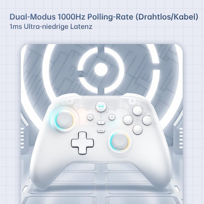 Machenike G3V2 Bluetooth Controller - RGB Lighting, Hall Effect Joysticks, 1000mAh Battery, White PE