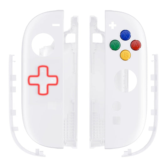 eXtremeRate DIY Replacement Shell (D-Pad Version) with Buttons for Joycon 2  Custom Housing Faceplate Case + Decorative Strips + ABXY Dpad for Nintendo Switch 2 Controller - Essence Version - White