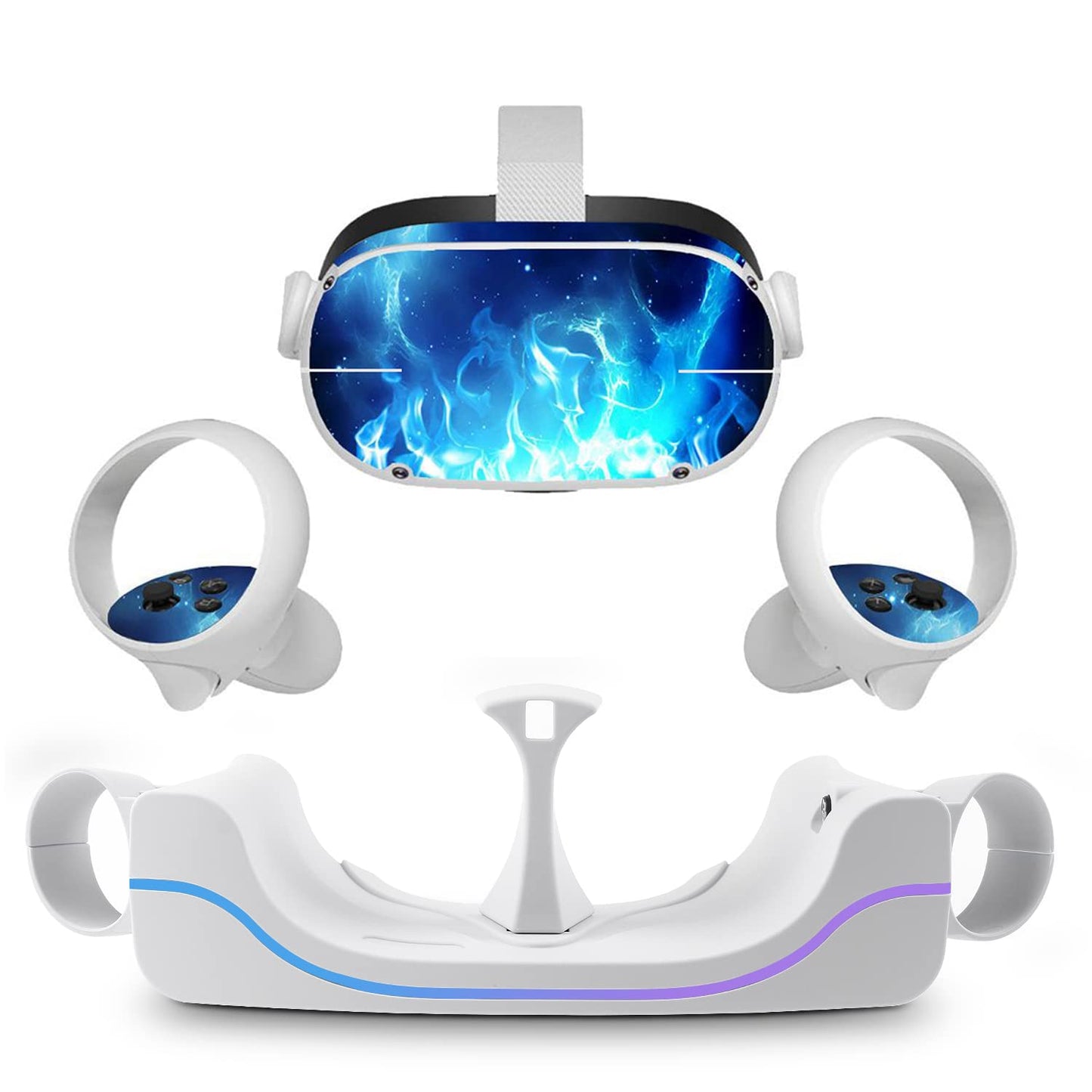 VeeR Quest 2 Charging Dock - VR Headset Stand, USB-C Wall Mount Charger, White, Model CD0809