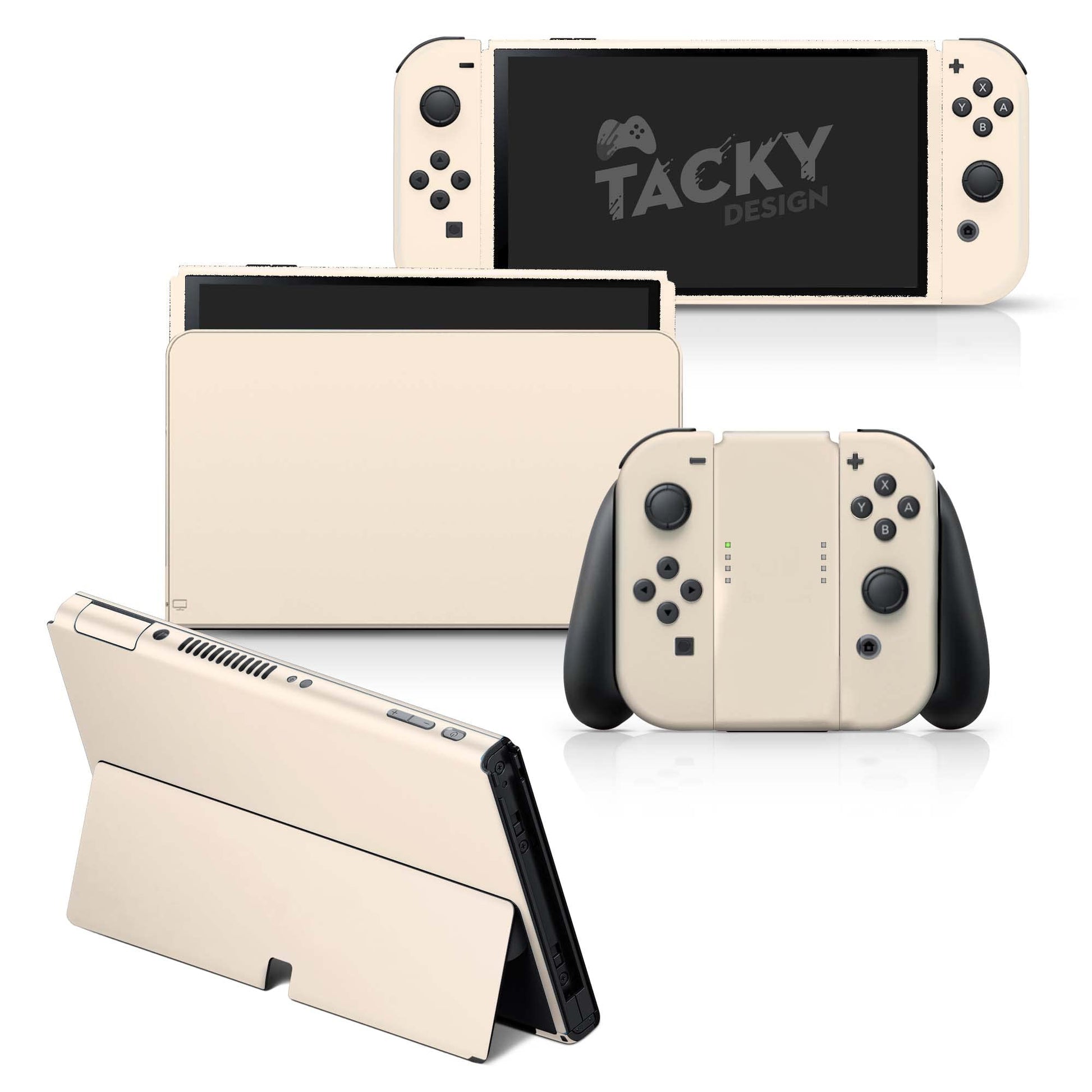 Tacky Design Classic Solid Color Skin Compatible with Nintendo Switch OLED Skin Wrap Cover  Simple Color Skin for Nintendo Switch OLED Stickers  Premium Vinyl 3M Full Wrap Decal (Pastel Orange)