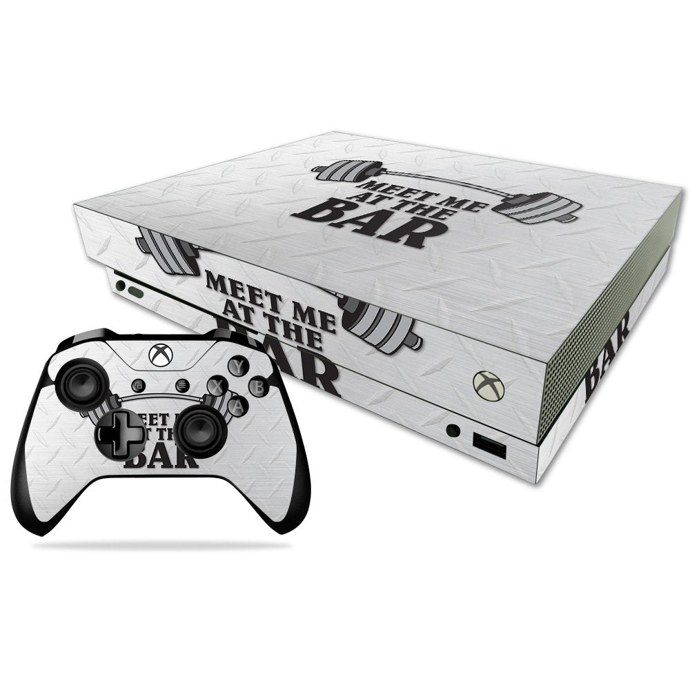 MIGHTY SKINS Xbox One X Skin - Durable Vinyl Decal Wrap, Meet Me At The Bar Design, Easy to Apply & Remove, Model MIXBONXCMB