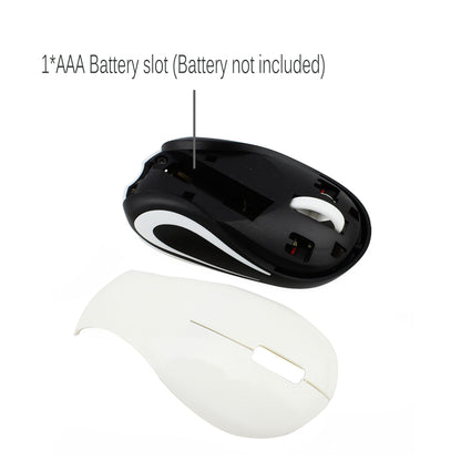 elec Space Mini Wireless Mouse for Kids - Portable Optical Design, White, Ideal for Ages 3-7, USB Receiver for Laptop and Computer