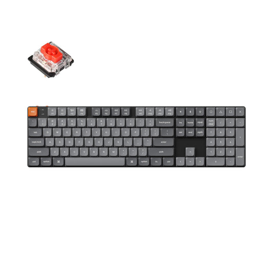 Keychron K5 Max Ultra-Slim Wireless Custom Mechanical Keyboard  QMK/VIA Programmable 3-Mode Bluetooth/2.4 GHz/Wired with White Backlight  Low Profile Gateron Red Switch  PBT Keycaps for Mac Win Linux