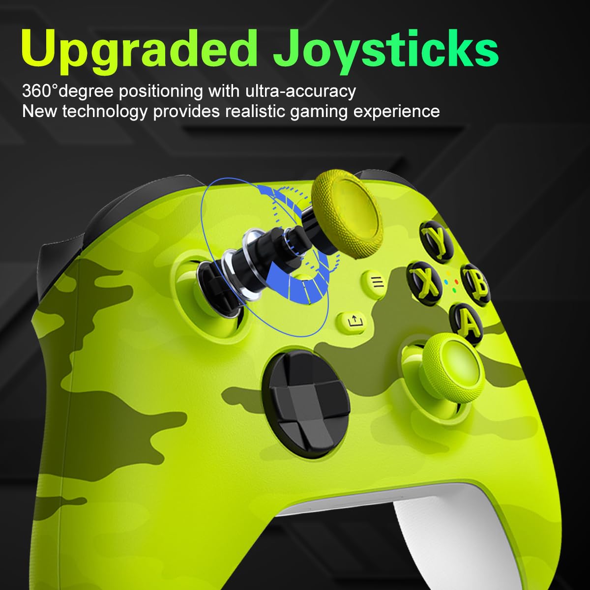 HEDYDK Wireless Controller for Xbox One & Series X|S - Camo Yellow, Compatible with Windows PC