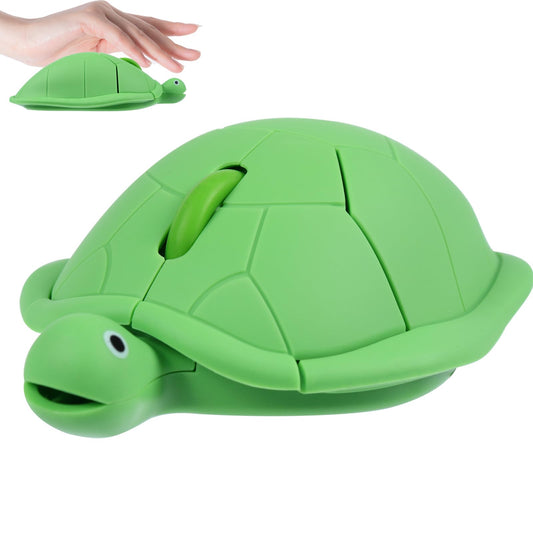elec Space Wireless Turtle-Shaped Mouse, 2.4G Optical, 3 Buttons, 12x7.7cm, Mint Green, Model B0B8R98G61_CA
