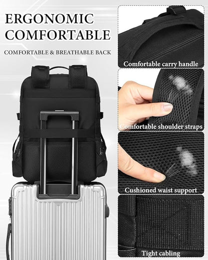 BISKLNDN Tactical Gaming Backpack for PS5, Fits PS5/PS4, 17.7"x12.6"x8.3", Black, Model F010