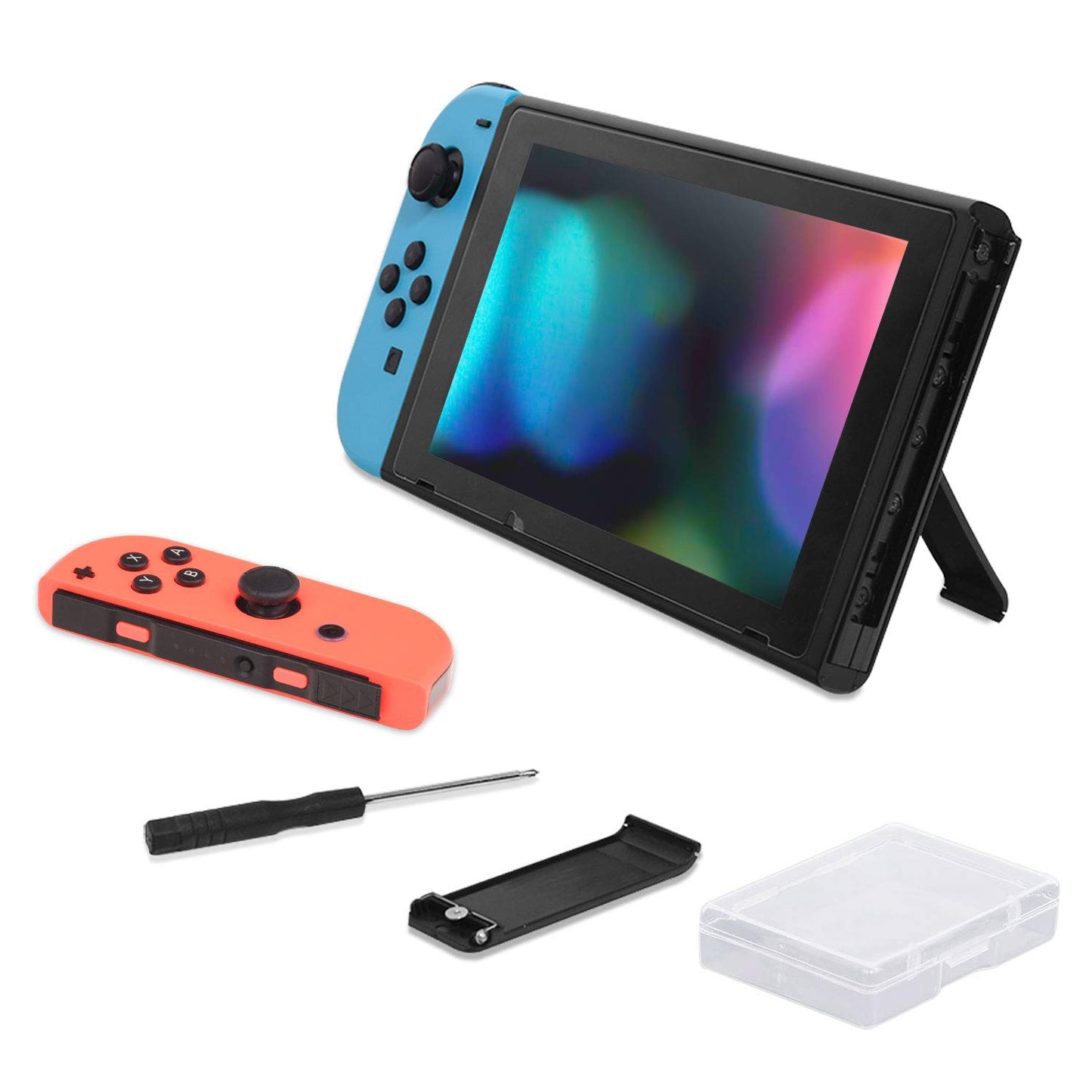 JAOYSTII Kickstand Replacement Back Shell Holder for Nintendo Switch - Black