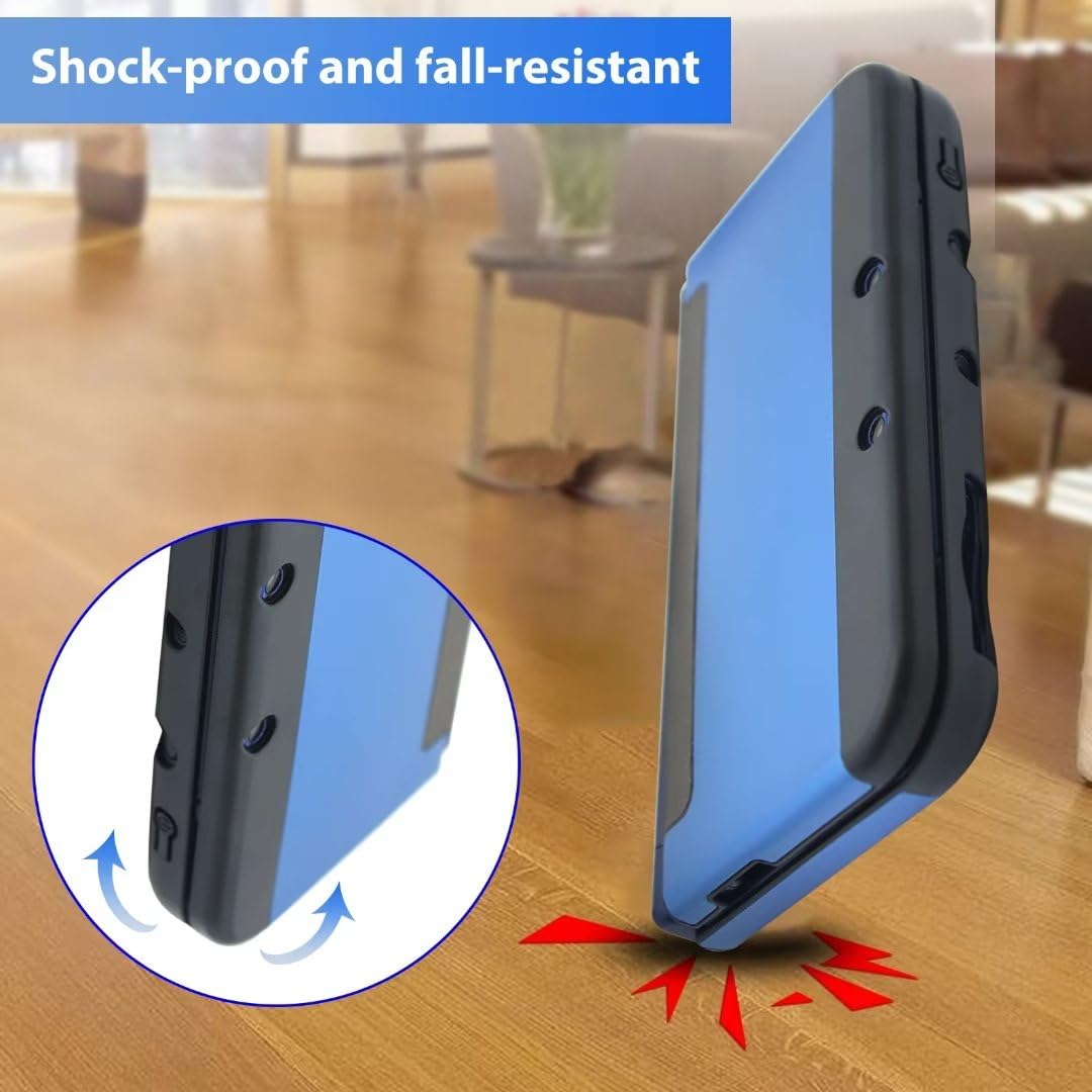 BLUE ELF Blue Shockproof Protector Case for New Nintendo 3DS LL XL 2015 - Hard Shell Skin Cover